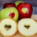 hearts cut into side of apples
