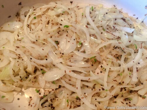 saute onions for potato cauliflower curry