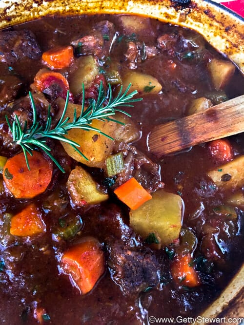 Beef Stew with Red Wine - In the Oven - GettyStewart.com