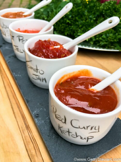 condiments in bowls