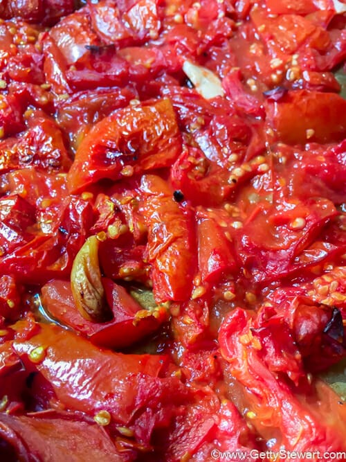 finished roasted tomatoes many