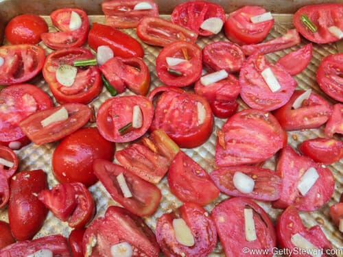 single layer roasted tomatoes