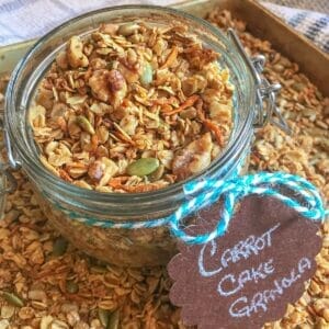 carrot cake granola with label