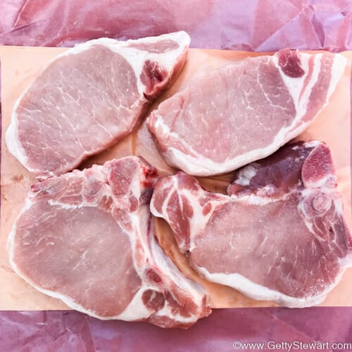 grilled pork chops selection
