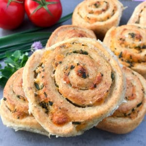 chive cheddar rolls close up