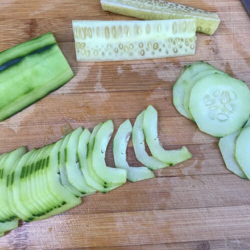 cucumber salad cut