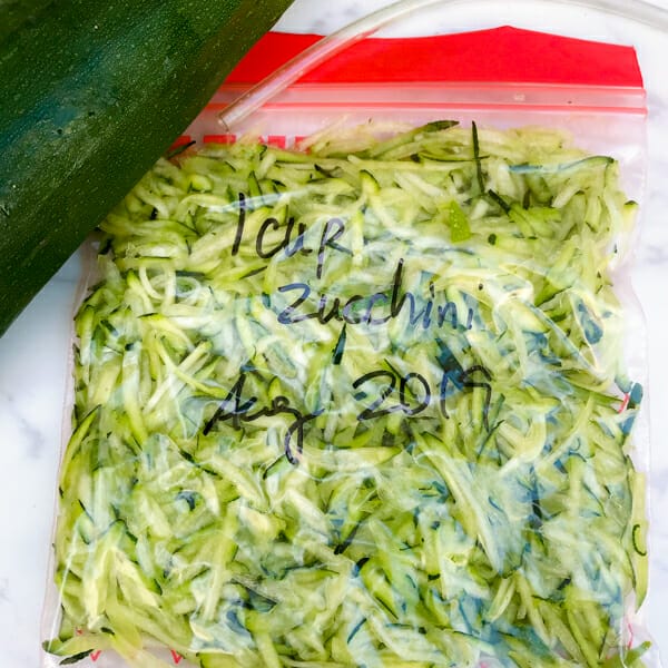 bagged shredded zucchini