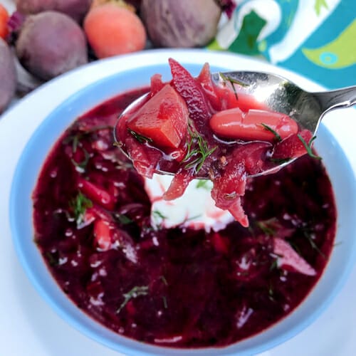 beet and bean soup