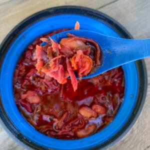 rehydrated borscht ready to enjoy