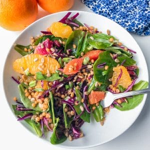 Orange and Wheat Salad with Maple Vinaigrette