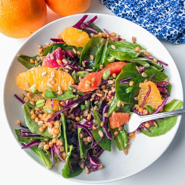 Orange and Wheat Salad with Maple Vinaigrette – Whole Grain Salad