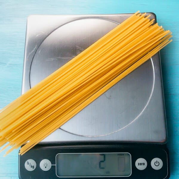 spaghetti on scale