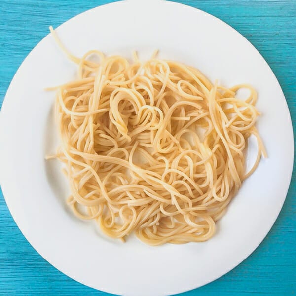 plate of spaghetti one serving