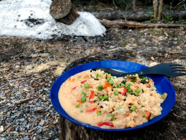 thai red curry with dehydrated rice