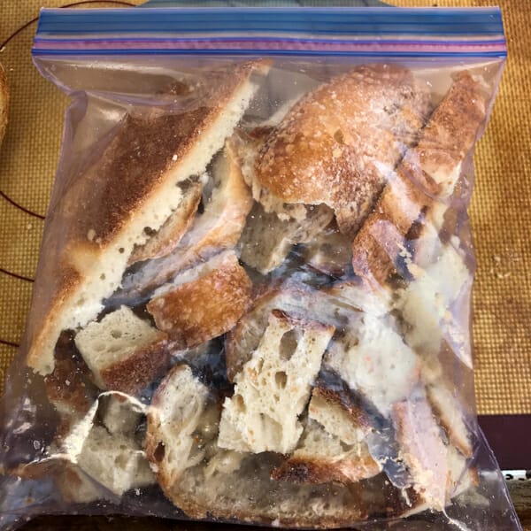 bread in freezer bag
