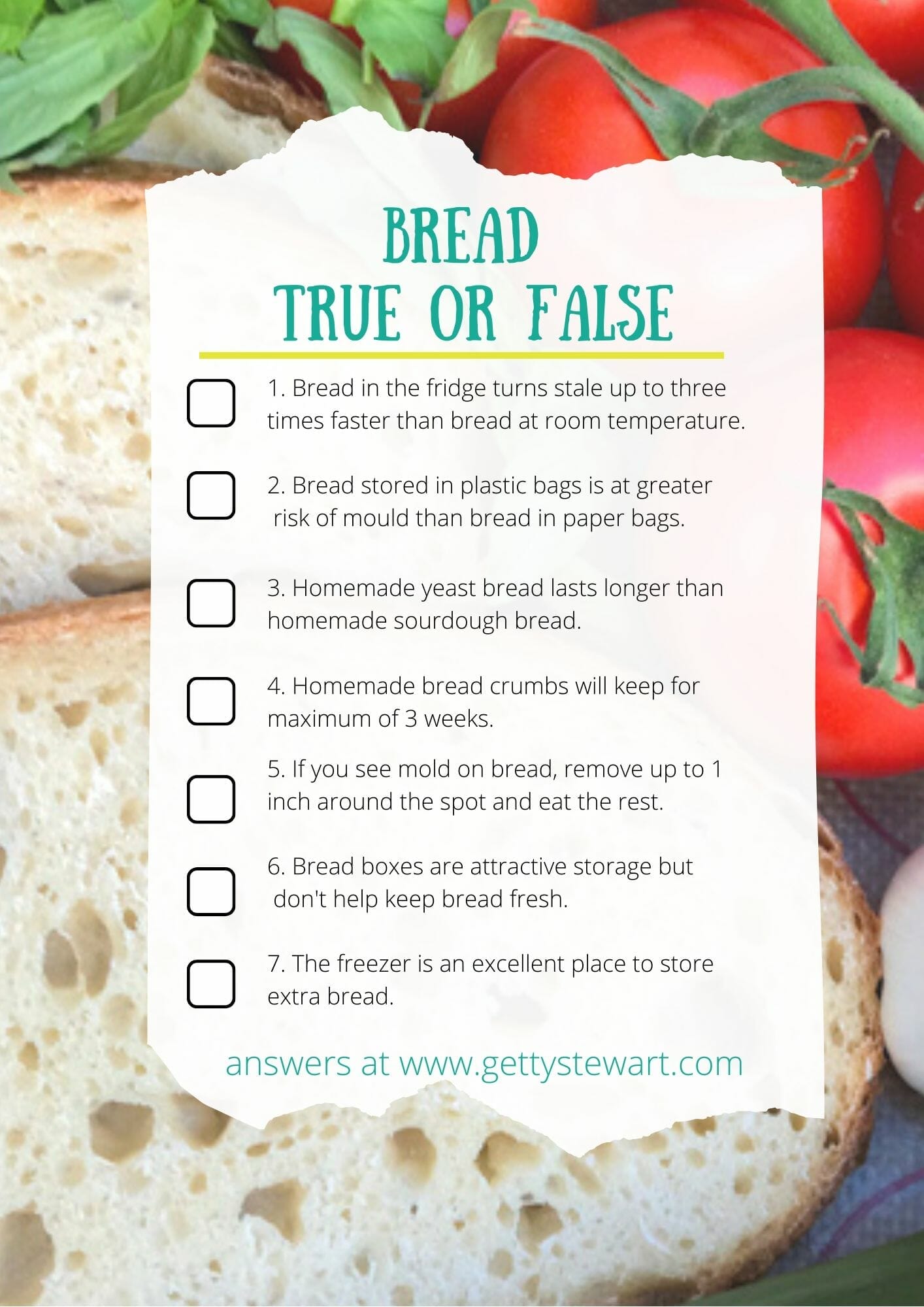 bread True or False