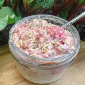 Rhubarb Overnight Oats – A Healthy Make Ahead Breakfast