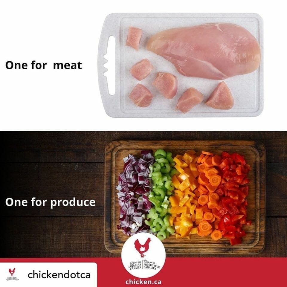 chicken and veggie cutting boards