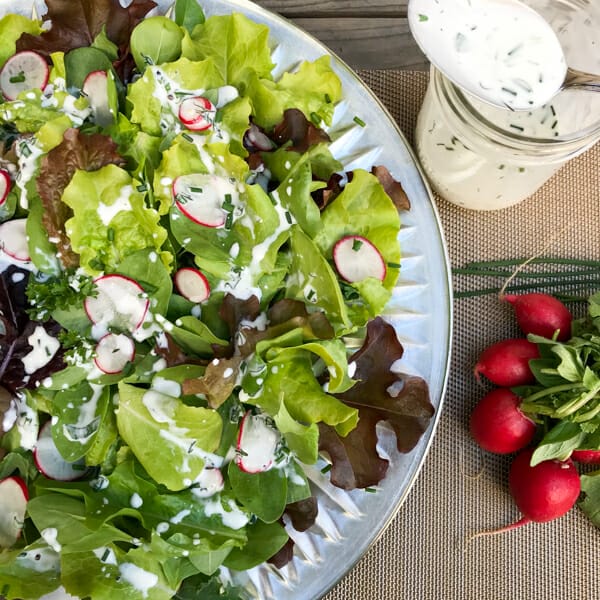 fresh greens with buttermilk ranch