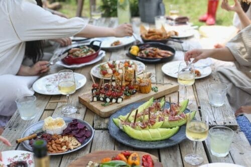 food on outdoor table