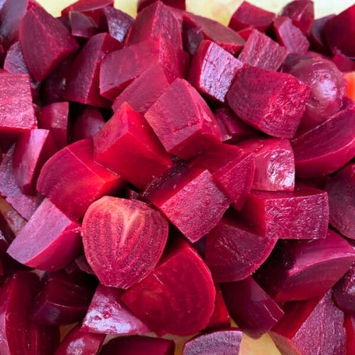 cubed cooked beets