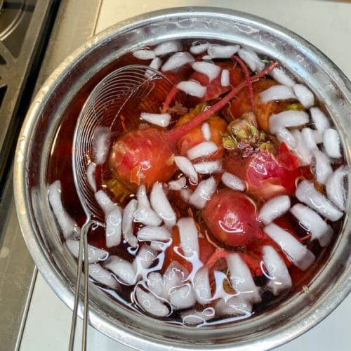 beets in ice water