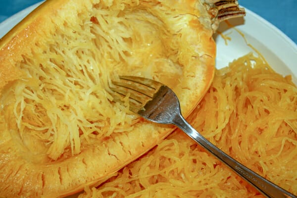 spaghetti squash fork and strands