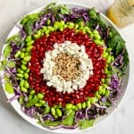 pomegranate whole grain salad in bowl