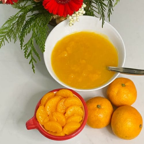 mandarin sauce with fresh mandarins and canned mandarins
