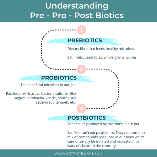 definitions of pre, pro and post biotics