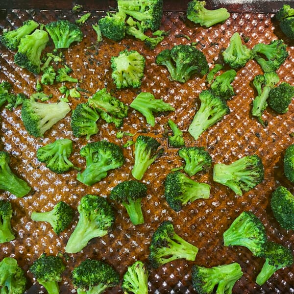 roasted broccoli half way