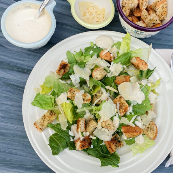 Caesar salad on plate