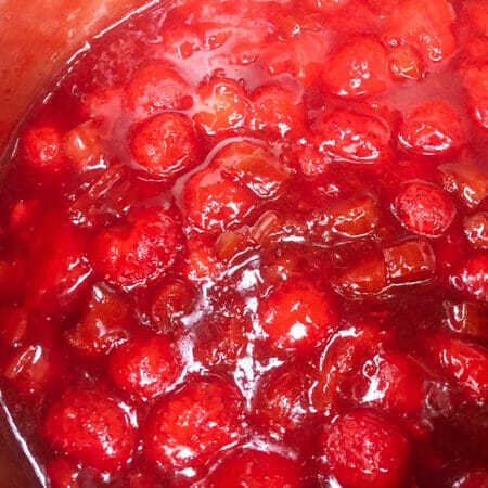 finished strawberry rhubarb sauce
