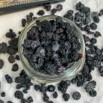 jar of dehydrated blueberries