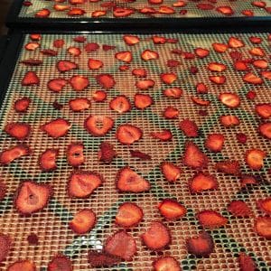finished tray of strawberries