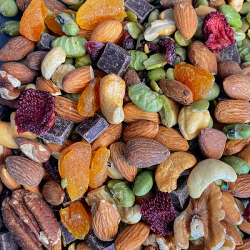 trail mix with dehydrated strawberries