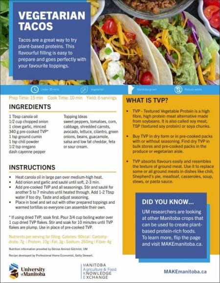 taco and TVP fact sheet