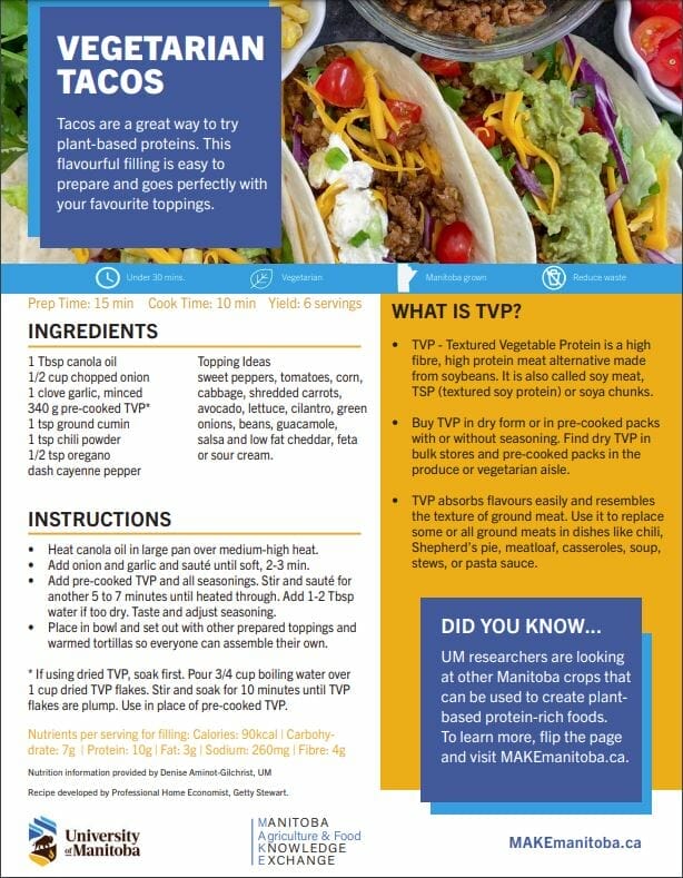 taco and TVP fact sheet