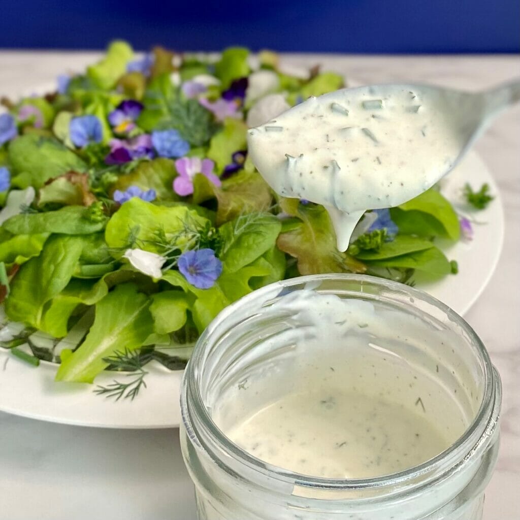 buttermilk ranch dressing with salad