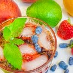 sparkling berry and mint beverage