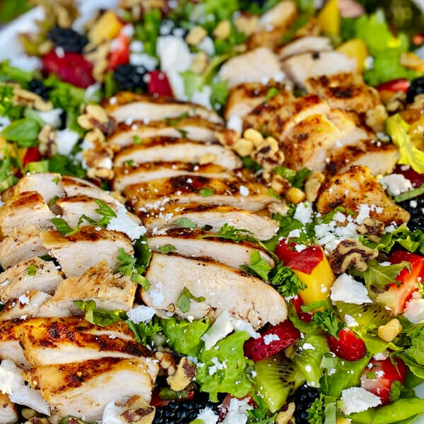 Grilled Chicken Salad with Summer Fruit - GettyStewart.com