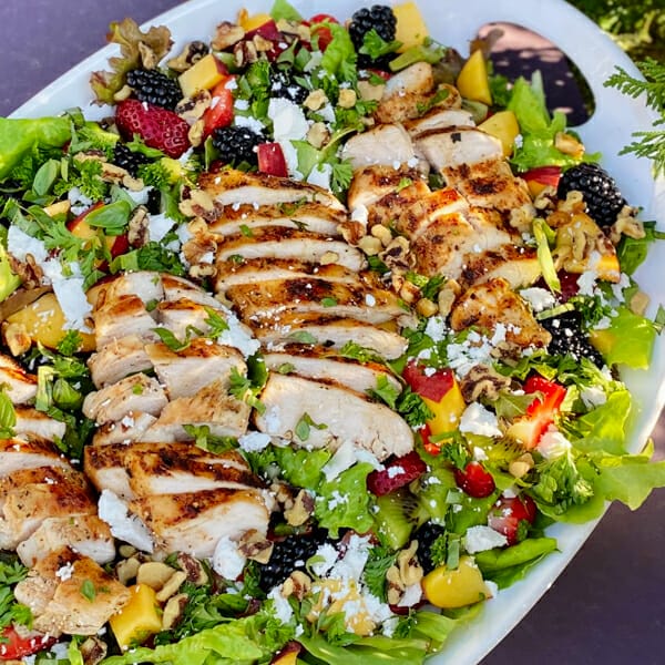 chicken salad on platter