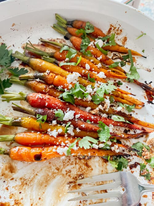 plate with roasted carrots