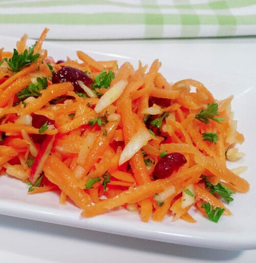 carrot and apple salad with cranberries
