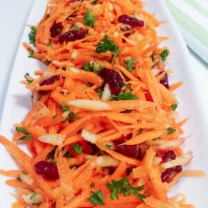 carrot and apple salad on plate