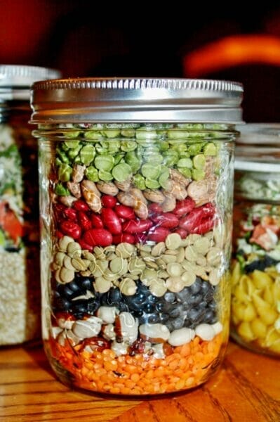 bean soup mix in a jar