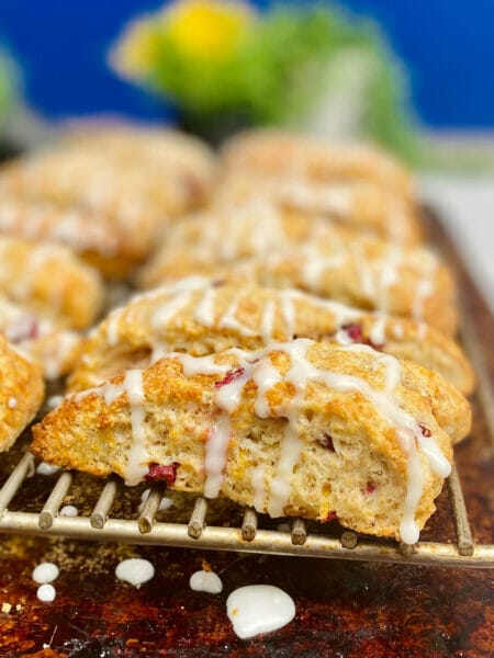 close up baked scone