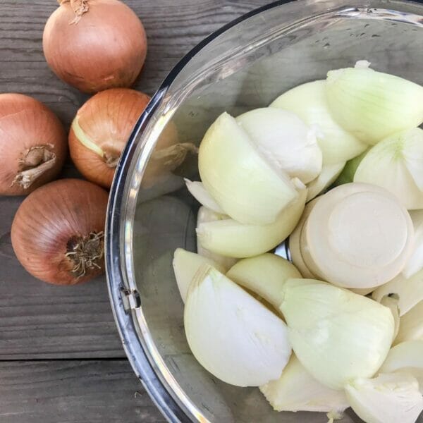 onions in food processor