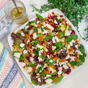 Easy, Stunning Pear and Pomegranate Salad
