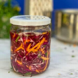 red cabbage in jar
